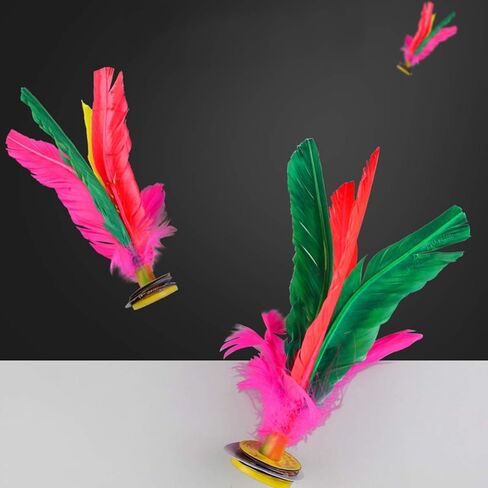6 Pack Chinese Jianzi Colorful Feather Kicking Shuttlecock Foot Sports Exercise in Saudi Arabia