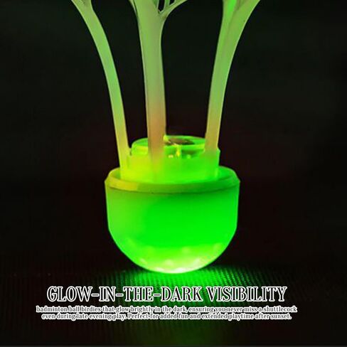 4Pcs Badminton Ball, Lighting Glow in Dark Night Wind Resistant Badminton Birdies Flexible Training Shuttlecocks for Beach, Green in Saudi Arabia