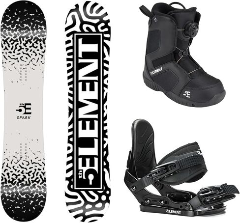 لوح التزلج على الجليد من 5th Element Spark للأطفال Freeride في جميع الجبال والمبتدئين والمتوسطين مع أحذية Rocker وStealth Jr وأحذية ST Mini ATOP in Kuwait