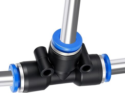 10 PCS Push to Connect Tee Fitting, 1/4" OD 3 Way T Shaped Quick Push Lock Air Adapter Pneumatic, Quick Tube Connector for Auto Repair, DIY Air Tools in Saudi Arabia