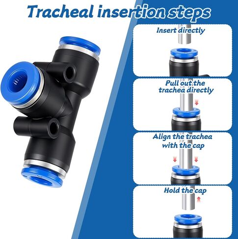 10 PCS Push to Connect Tee Fitting, 1/4" OD 3 Way T Shaped Quick Push Lock Air Adapter Pneumatic, Quick Tube Connector for Auto Repair, DIY Air Tools in Saudi Arabia