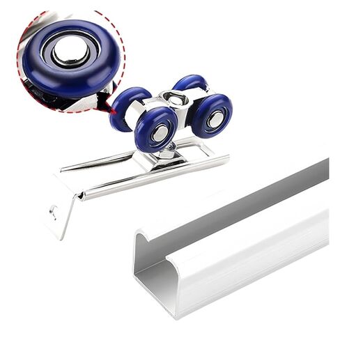 2Pcs/Set 4 Wheels Sliding Door Rollers Hardware Slide Doors Pulley Wardrobe Closet Wood Door Hanging Wheels Track Pulley in Kuwait