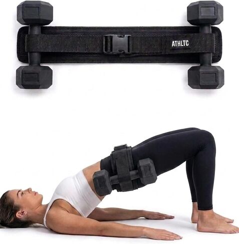 Hip Thrust Belt for Dumbbells - Adjustable Slip-Resistant Neoprene Booty Belt - Glute Belt for Hip Thrusts and Glute Bridges - Supports Kettlebells and Plates in Kuwait