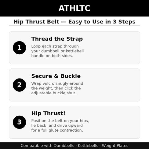 Hip Thrust Belt for Dumbbells - Adjustable Slip-Resistant Neoprene Booty Belt - Glute Belt for Hip Thrusts and Glute Bridges - Supports Kettlebells and Plates in Kuwait
