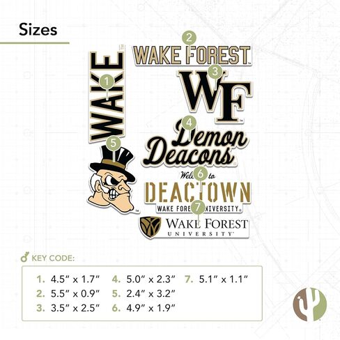 Desert Cactus Wake Forest University Sticker Demon Deaconsr Vinyl Decals Laptop Water Bottle Car Scrapbook Sheet T2 (Type 2-3) in Kuwait