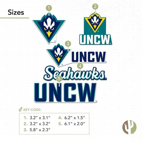 Desert Cactus University of North Carolina Wilmington Sticker Seahawks UNCW Vinyl Decals Laptop Water Bottle Car Scrapbook T2 (Type 2-2) in Kuwait