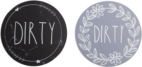 2PCS Dishwasher Magnet Signs 3.5x3.5 Inch Double Sided Clean Dirty Indicator for Kitchen Organization Home Decor(C) in Kuwait