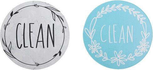 2PCS Dishwasher Magnet Signs 3.5x3.5 Inch Double Sided Clean Dirty Indicator for Kitchen Organization Home Decor(C) in Kuwait