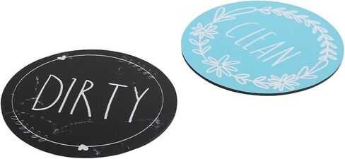 2PCS Dishwasher Magnet Signs 3.5x3.5 Inch Double Sided Clean Dirty Indicator for Kitchen Organization Home Decor(C) in Kuwait