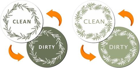 2PCS Dishwasher Magnet Signs 3.5x3.5 Inch Double Sided Clean Dirty Indicator for Kitchen Organization Home Decor(C) in Kuwait