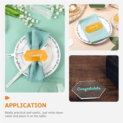 Operitacx 20pcs Acrylic Wedding Table Number Holders Hexagonal Place Cards with Smooth Curved Edges High Transparency for DIY Crafting and Reception Decorations in Saudi Arabia