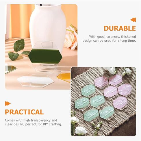 Operitacx 20pcs Acrylic Wedding Table Number Holders Hexagonal Place Cards with Smooth Curved Edges High Transparency for DIY Crafting and Reception Decorations in Saudi Arabia