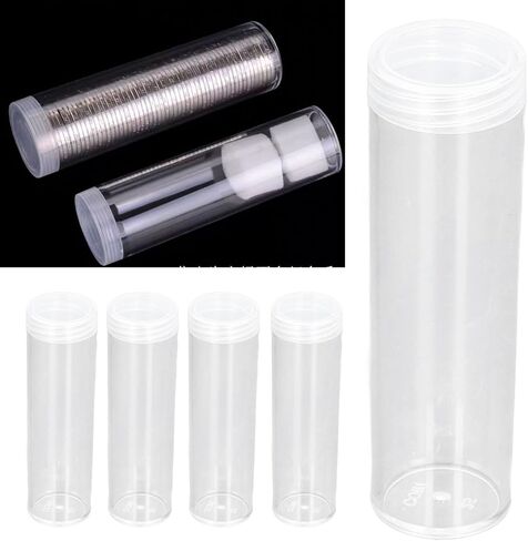 10 Pcs Plastic Tubes Assorted Sizes, Dime Storage Tubes Storage Tubes for 25mm / 0.98in Collection, Dollar Tubes Round Tubes with Cushion Sponge in Kuwait