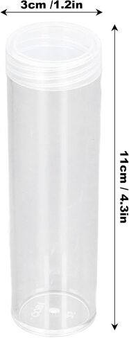 10 Pcs Plastic Tubes Assorted Sizes, Dime Storage Tubes Storage Tubes for 25mm / 0.98in Collection, Dollar Tubes Round Tubes with Cushion Sponge in Kuwait