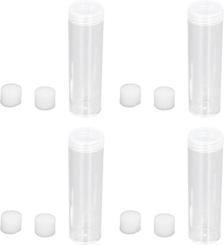 10 Pcs Plastic Tubes Assorted Sizes, Dime Storage Tubes Storage Tubes for 25mm / 0.98in Collection, Dollar Tubes Round Tubes with Cushion Sponge in Kuwait