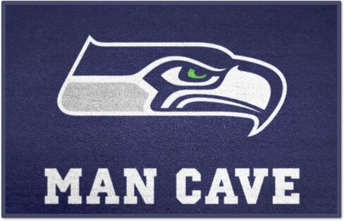 FANMATS 14369 NFL - سجادة سياتل سي هوكس مان كيف ستارتر - 19 بوصة. × 30 بوصة. | سجادة ديكور المنزل لمحبي الرياضة وبساط خلفي in Kuwait