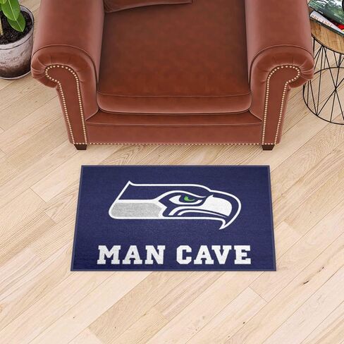 FANMATS 14369 NFL - سجادة سياتل سي هوكس مان كيف ستارتر - 19 بوصة. × 30 بوصة. | سجادة ديكور المنزل لمحبي الرياضة وبساط خلفي in Kuwait