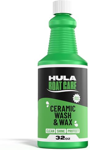 Hula Boat Wash and Wax, 32 oz — Ceramic Boat Soap with UV Protection, pH Neutral, Foam Cannon Ready, Grape Crush Scent, Made in USA in Kuwait