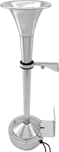 Boat Marine Single Trumpet Horn 12V Electric Stainless Steel Horn for Boats Ship Sailboat Yacht Off-Road Vehicle Truck SUV RV Vans Touring Car (silver single tone) in Kuwait