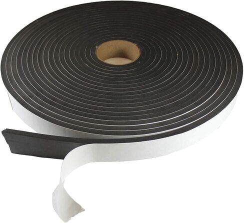 E. James Water-Resistant Closed Cell, Foam Strip, Neoprene/EPDM/SBR, 1/8", 3/4", 50 ft, Black - 1 Each in Kuwait