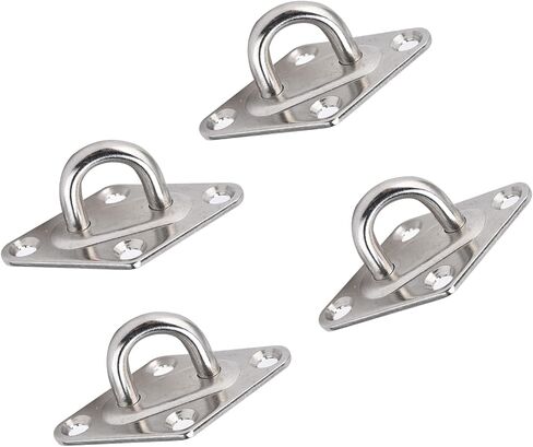 Tyenaza 4 Pack 304 Stainless Steel Eye Plate Rust Eye Plate Hook for Fix Ropes Steel Wires in Kuwait