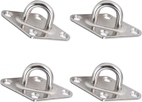 Tyenaza 4 Pack 304 Stainless Steel Eye Plate Rust Eye Plate Hook for Fix Ropes Steel Wires in Kuwait
