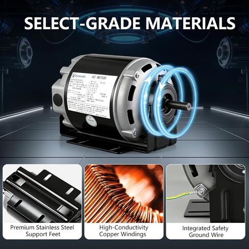 محرك مروحة ومنفاخ GF2024 1/4 HP 115V 1725 RPM 48 إطار محرك الحزام متوافق مع AO Smith/Century: GF2024، RB2024، Packard 45014، Emerson 8000، GE BF4701، USMotor: EM-2889، Marathon: B303، B206 in Kuwait