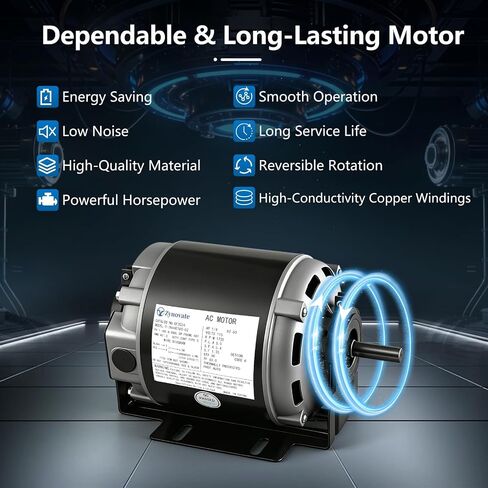 محرك مروحة ومنفاخ GF2024 1/4 HP 115V 1725 RPM 48 إطار محرك الحزام متوافق مع AO Smith/Century: GF2024، RB2024، Packard 45014، Emerson 8000، GE BF4701، USMotor: EM-2889، Marathon: B303، B206 in Kuwait