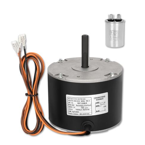 51-102008-03 Fan Motor, 1/5 HP Condenser Fan Motor Replaces Rheem Ruud 51-102008-03 51-102500-04 51-102008-07,1/5 HP 208-230 V 850 RPM 1.0 A, Designed to Work in Rheem, Ruud, Wather King in Kuwait