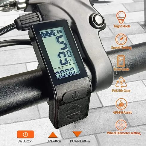 Ebike شاشة الكريستال السائل لوحة التحكم متر صغير KT-LCD4 عرض الدراجات مقياس سرعة الدوران بورد الكمبيوتر متوافق 24 فولت 36 فولت 48 فولت 52 فولت KT تحكم دراجة كهربائية Pedelec تحويل عدة مقاوم للماء موصل 5 دبوس in Kuwait