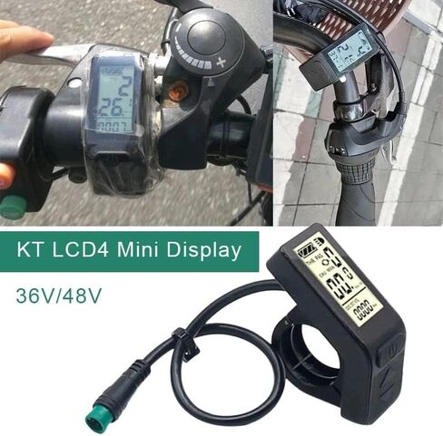 Ebike شاشة الكريستال السائل لوحة التحكم متر صغير KT-LCD4 عرض الدراجات مقياس سرعة الدوران بورد الكمبيوتر متوافق 24 فولت 36 فولت 48 فولت 52 فولت KT تحكم دراجة كهربائية Pedelec تحويل عدة مقاوم للماء موصل 5 دبوس in Kuwait