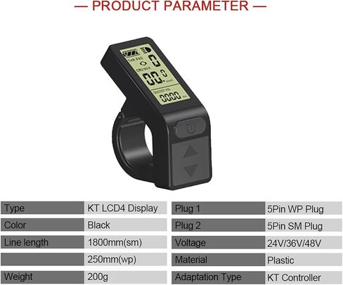 Ebike شاشة الكريستال السائل لوحة التحكم متر صغير KT-LCD4 عرض الدراجات مقياس سرعة الدوران بورد الكمبيوتر متوافق 24 فولت 36 فولت 48 فولت 52 فولت KT تحكم دراجة كهربائية Pedelec تحويل عدة مقاوم للماء موصل 5 دبوس in Kuwait