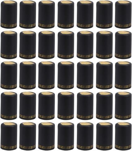 Ciieeo 100-Pack 33mm Heat Shrink Wine Bottle Capsules - Matte Gold PVC Shrink Tops with Tear Tabs for Home Brewing & Resealing | Air-Blocking Sleeves for Glass Bottles, Homemade Cider & Kitchen Bottli in Kuwait
