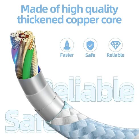 USB C to Lightning Cable 3 Pack 6FT Apple MFi Certified iPhone Fast Charger Fast Charging Type c to Lightning Cable for iPhone 14 13 12 11 Pro Max Xr Xs 8 and More in Kuwait