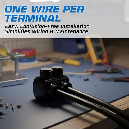 OHLECTRIC Heavy-Duty Insulated Wire Connectors (12-Pack) 2-Port Single Side Entry Electrical Lugs for 2-14 AWG Wire Range, 5/32 Hex Screw, Pre-Filled Oxide Inhibitor, Copper & Aluminum Wires UL Listed in Kuwait