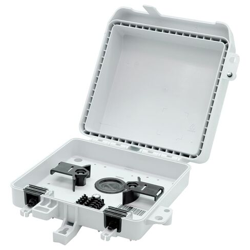 SatelliteSale Demarcation Box Outdoor Fiber Optic Network Interface Device (NID), 12-Port FTTH/FTTP Enclosure, Wall-Mountable Termination Box for Telecom, Broadband, and Data Applications in Kuwait