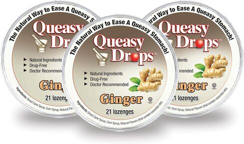 Three Lollies Queasy Drops, Ginger, 21 pieces, 3 Count in Saudi Arabia