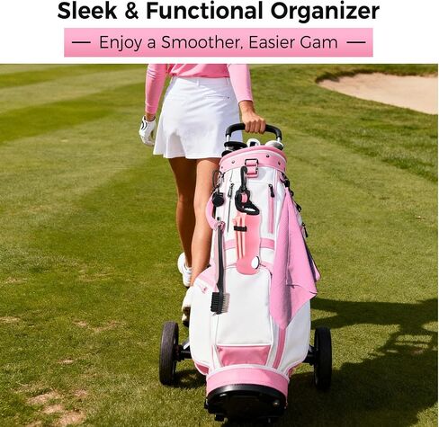 Pink Golf Accessories for Women, Acrylic Paint Ink 16 Pcs Golf Essentials Kit - Golf Club Brush & Golf Towel, Tee & Ball Holder for Bag, Divot Tool & Ball Maker, Golf Club Cleaning Kit - Golf Gifts in Kuwait