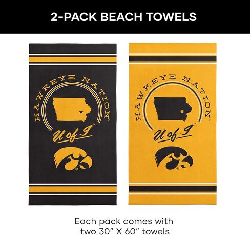 NORTHWEST Iowa Hawkeyes NCAA Homebreak Beach Towel 2 Pack 30 x 60 Inches in Kuwait