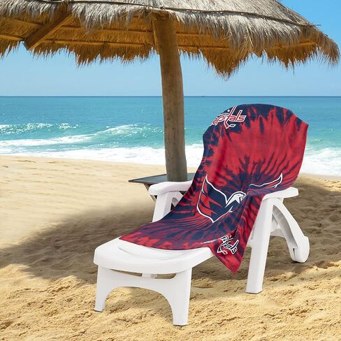 Northwest NHL Washington Capitals Psychedelic Beach Towel, Cotton Polyester Blend Lightweight Bath, Pool, Swim, Travel Fan Gear, 30 x 60 Inch in Kuwait
