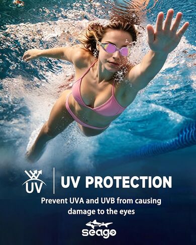 Seago Racing Swim Goggles for Adult Men and Women, Anti Fog UV Protection, Swimming Goggles for Training and Competition in Kuwait