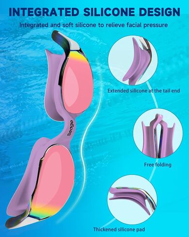 Seago Racing Swim Goggles for Adult Men and Women, Anti Fog UV Protection, Swimming Goggles for Training and Competition in Kuwait