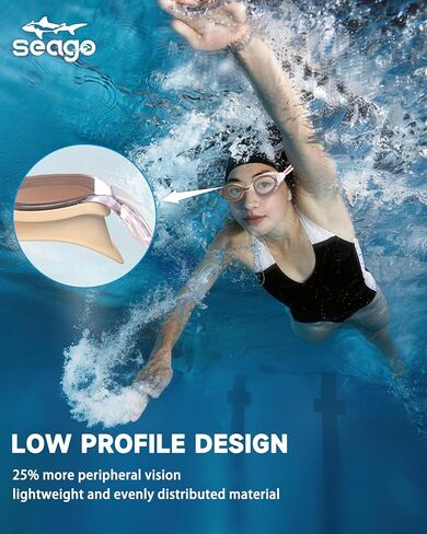 Seago Racing Swim Goggles for Adult Men and Women, Anti Fog UV Protection, Swimming Goggles for Training and Competition in Kuwait