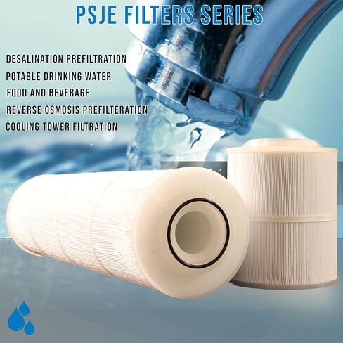 خرطوشة ضخمة صناعية مطوية PSJE-40-50 من Neo-Pure | ترشيح 50 ميكرون | متوافق مع هارمسكو HC-PP-40-50، HC/40-50 | فلتر إزالة الرواسب عالي السعة in Kuwait