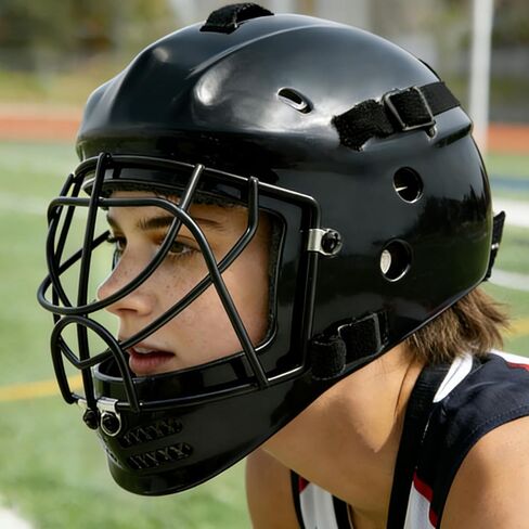 GY Field Hockey Goalie Helmet with Cage, Ice Hockey Goalie Face Mask for Youth, PC+ABS Shell/ 4.5mm A3 Steel Cage/ 10mm Foam Liner- XS in Kuwait