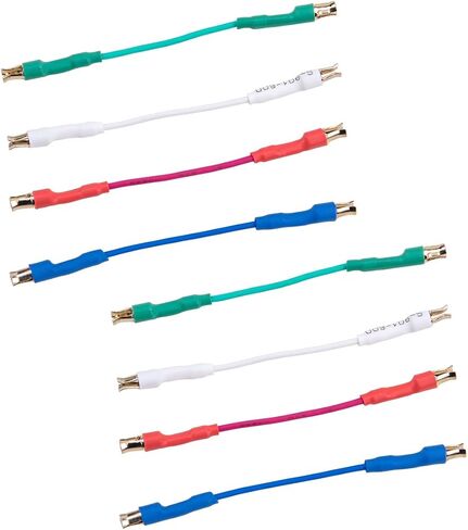 ZORZA 8Pcs Turntable Cartridge Headshell Lead Wires with Dual-Spring Clip Connector Phonograph Record Player Accessories 4 Color-Coded Cables for Phono Tonearm in Saudi Arabia