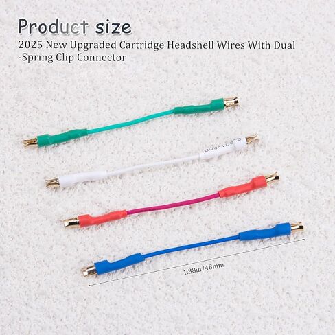 ZORZA 8Pcs Turntable Cartridge Headshell Lead Wires with Dual-Spring Clip Connector Phonograph Record Player Accessories 4 Color-Coded Cables for Phono Tonearm in Saudi Arabia