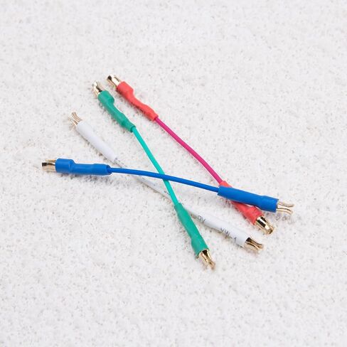 ZORZA 8Pcs Turntable Cartridge Headshell Lead Wires with Dual-Spring Clip Connector Phonograph Record Player Accessories 4 Color-Coded Cables for Phono Tonearm in Saudi Arabia