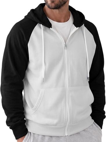 Givon Men's up Hoodie Baseball Raglan Raglan Switshirt in Saudi Arabia