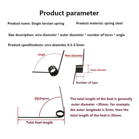 Torsion Spring, 10pcs V-Shaped Spring Wire Diameter1.2mm (1.2x8mm 3 Laps (60 Degre)) in Saudi Arabia